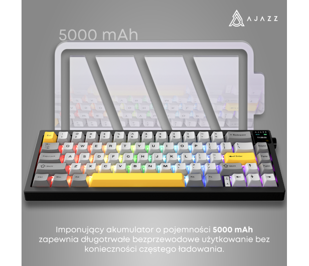 Ajazz AK650 Dream Weaver Switch Black Gray Yellow RGB z ekanem - 1536355 - zdjęcie 11